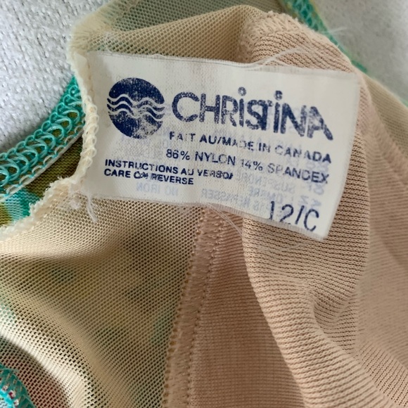 Vintage Christina High Cut Floral One Piece Suit - Picture 9 of 15